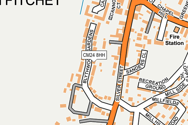 CM24 8HH map - OS OpenMap – Local (Ordnance Survey)