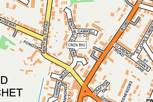 CM24 8HJ map - OS OpenMap – Local (Ordnance Survey)