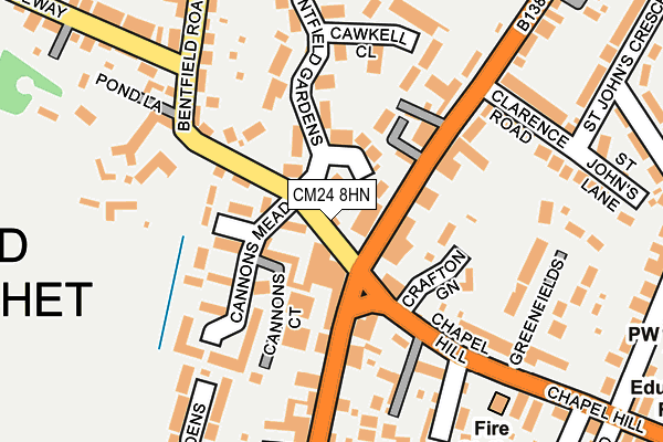 CM24 8HN map - OS OpenMap – Local (Ordnance Survey)