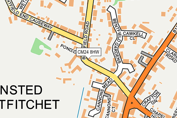 CM24 8HW map - OS OpenMap – Local (Ordnance Survey)