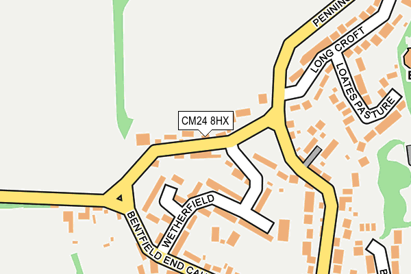CM24 8HX map - OS OpenMap – Local (Ordnance Survey)