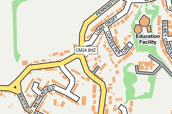 CM24 8HZ map - OS OpenMap – Local (Ordnance Survey)