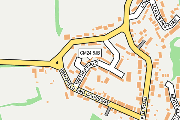 CM24 8JB map - OS OpenMap – Local (Ordnance Survey)
