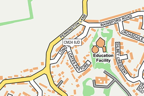 CM24 8JD map - OS OpenMap – Local (Ordnance Survey)