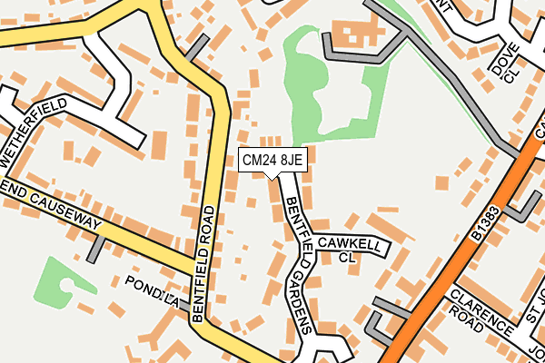 CM24 8JE map - OS OpenMap – Local (Ordnance Survey)