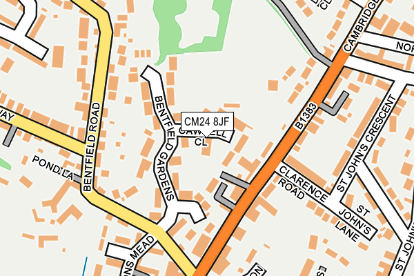 CM24 8JF map - OS OpenMap – Local (Ordnance Survey)