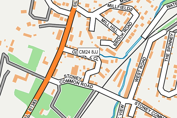 CM24 8JJ map - OS OpenMap – Local (Ordnance Survey)