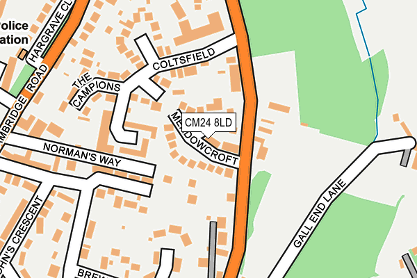 CM24 8LD map - OS OpenMap – Local (Ordnance Survey)