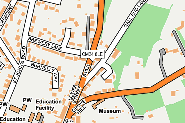 CM24 8LE map - OS OpenMap – Local (Ordnance Survey)