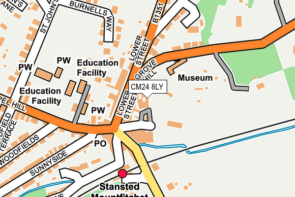 CM24 8LY map - OS OpenMap – Local (Ordnance Survey)