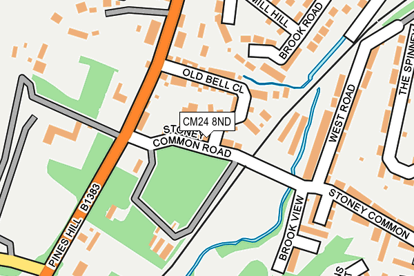CM24 8ND map - OS OpenMap – Local (Ordnance Survey)