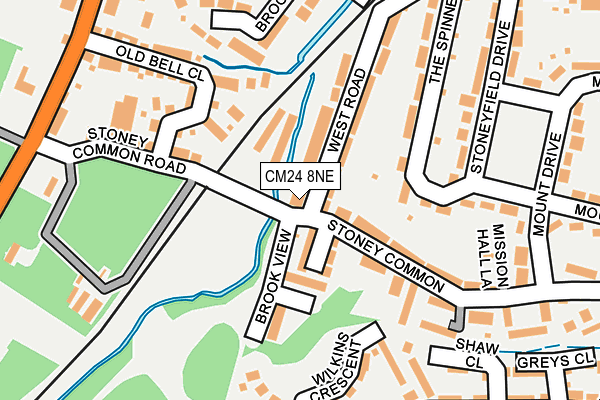 CM24 8NE map - OS OpenMap – Local (Ordnance Survey)