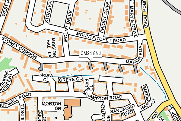 CM24 8NJ map - OS OpenMap – Local (Ordnance Survey)