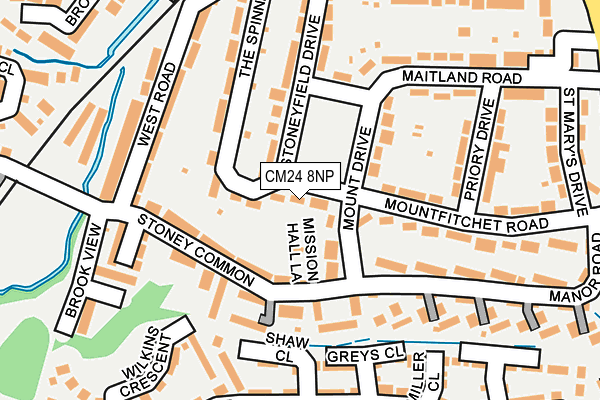 CM24 8NP map - OS OpenMap – Local (Ordnance Survey)