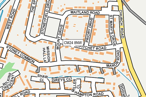 CM24 8NW map - OS OpenMap – Local (Ordnance Survey)