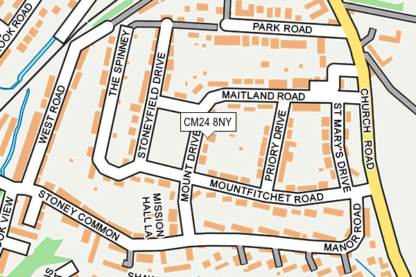 CM24 8NY map - OS OpenMap – Local (Ordnance Survey)