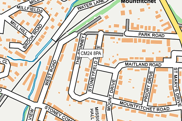 CM24 8PA map - OS OpenMap – Local (Ordnance Survey)