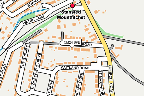 CM24 8PB map - OS OpenMap – Local (Ordnance Survey)