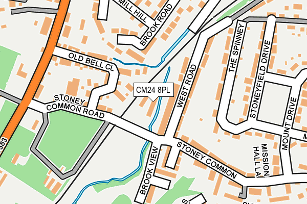 CM24 8PL map - OS OpenMap – Local (Ordnance Survey)