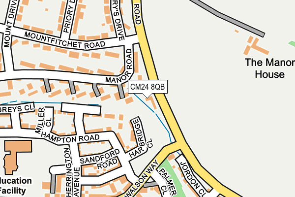 CM24 8QB map - OS OpenMap – Local (Ordnance Survey)