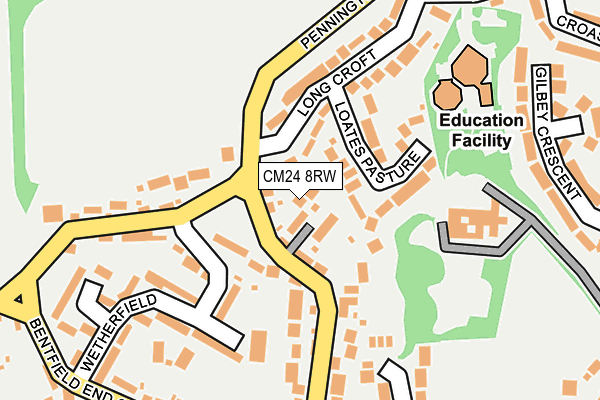 CM24 8RW map - OS OpenMap – Local (Ordnance Survey)