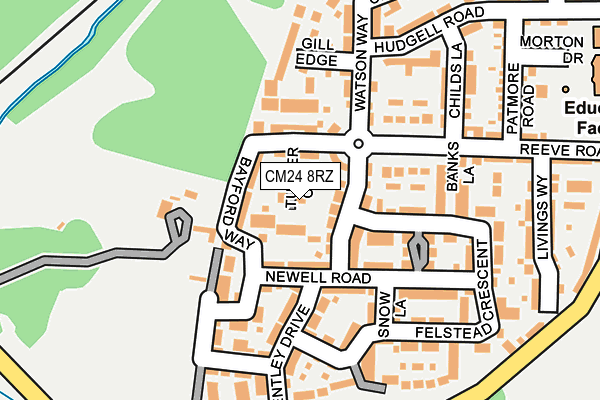 CM24 8RZ map - OS OpenMap – Local (Ordnance Survey)