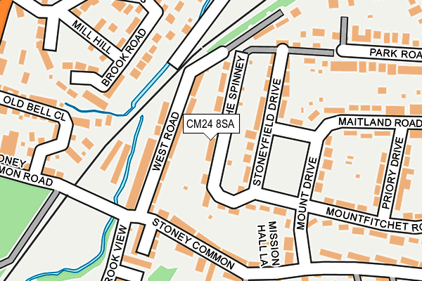 CM24 8SA map - OS OpenMap – Local (Ordnance Survey)