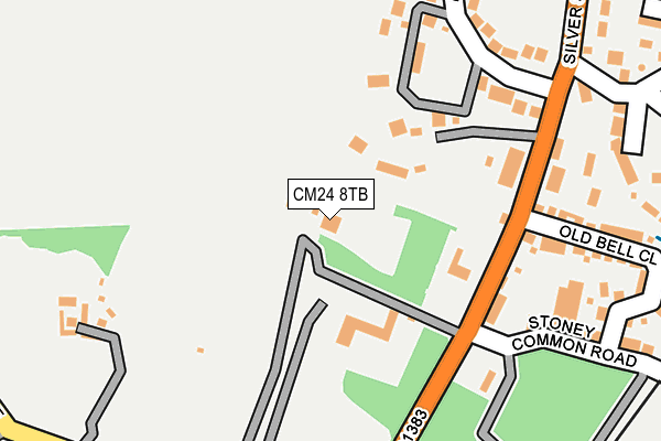 CM24 8TB map - OS OpenMap – Local (Ordnance Survey)