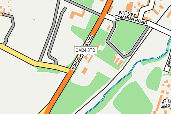 CM24 8TD map - OS OpenMap – Local (Ordnance Survey)