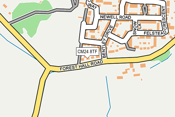 CM24 8TF map - OS OpenMap – Local (Ordnance Survey)