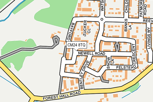CM24 8TQ map - OS OpenMap – Local (Ordnance Survey)