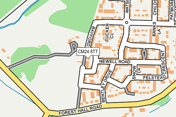CM24 8TT map - OS OpenMap – Local (Ordnance Survey)