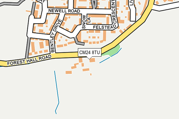 CM24 8TU map - OS OpenMap – Local (Ordnance Survey)