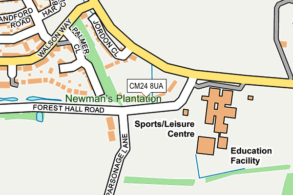 CM24 8UA map - OS OpenMap – Local (Ordnance Survey)