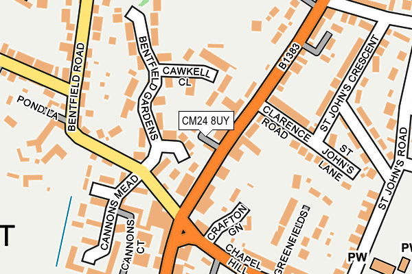 CM24 8UY map - OS OpenMap – Local (Ordnance Survey)