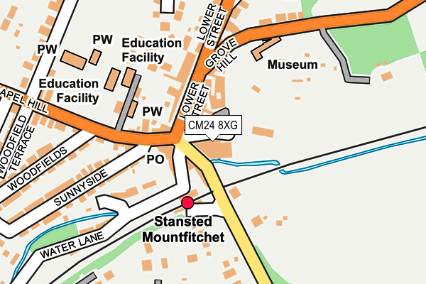 CM24 8XG map - OS OpenMap – Local (Ordnance Survey)