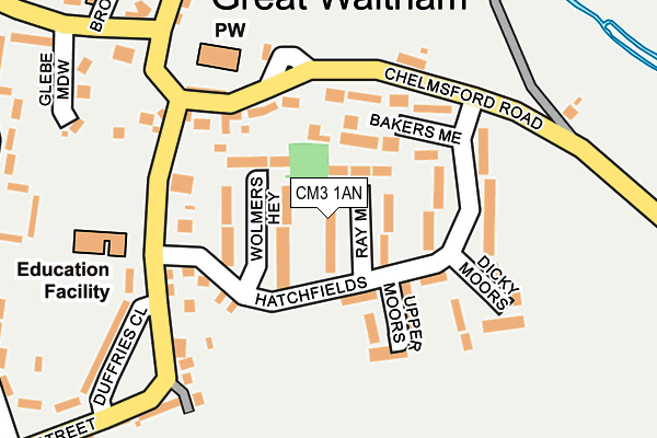 CM3 1AN map - OS OpenMap – Local (Ordnance Survey)