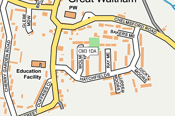 CM3 1DA map - OS OpenMap – Local (Ordnance Survey)