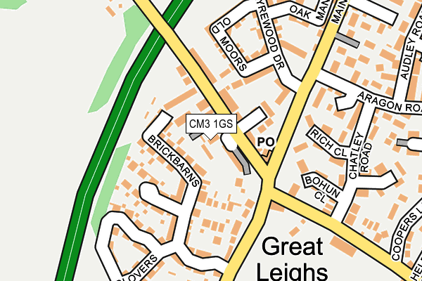 CM3 1GS map - OS OpenMap – Local (Ordnance Survey)