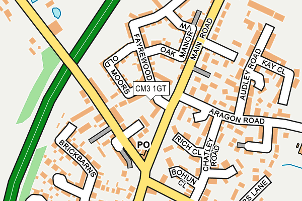 CM3 1GT map - OS OpenMap – Local (Ordnance Survey)