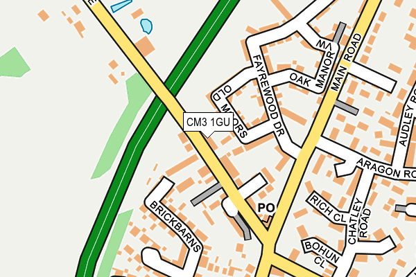 CM3 1GU map - OS OpenMap – Local (Ordnance Survey)