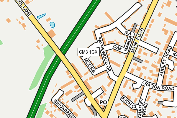 CM3 1GX map - OS OpenMap – Local (Ordnance Survey)