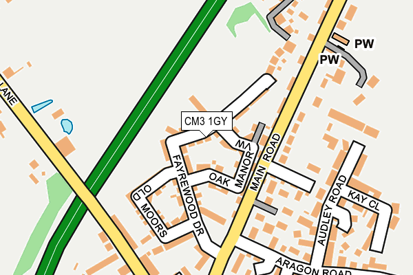 CM3 1GY map - OS OpenMap – Local (Ordnance Survey)