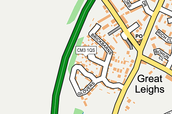 CM3 1QS map - OS OpenMap – Local (Ordnance Survey)