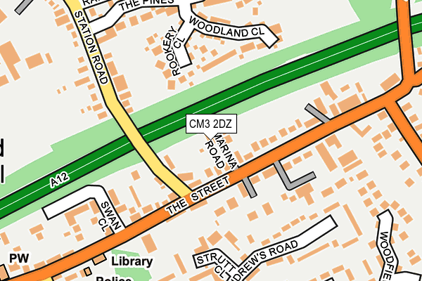 CM3 2DZ map - OS OpenMap – Local (Ordnance Survey)