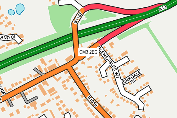 CM3 2EG map - OS OpenMap – Local (Ordnance Survey)