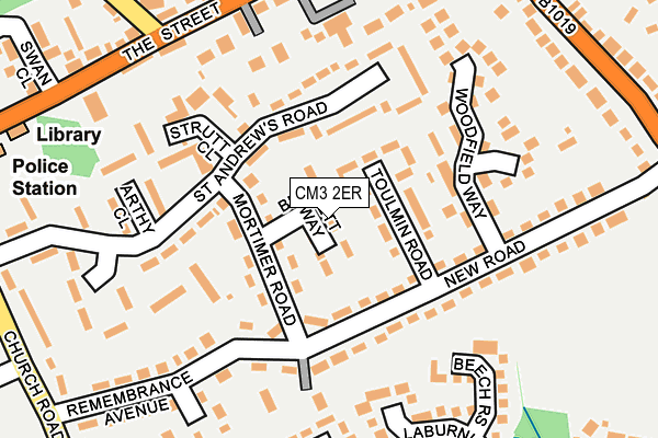 CM3 2ER map - OS OpenMap – Local (Ordnance Survey)
