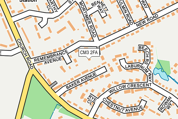 CM3 2FA map - OS OpenMap – Local (Ordnance Survey)