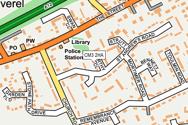 CM3 2HA map - OS OpenMap – Local (Ordnance Survey)