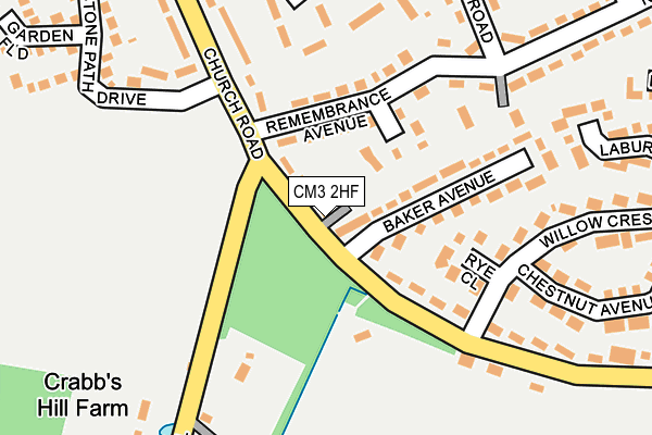CM3 2HF map - OS OpenMap – Local (Ordnance Survey)